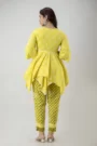 GL Fashion Women Cotton Yellow Printed Anarkali Kurti with Pant Sets