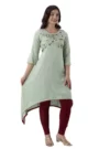 GL Fashion Women Handwork Rayon Kurti (Light Green)