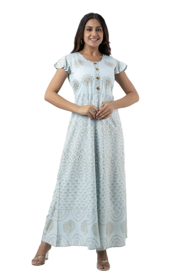 GL Fashion women Rayon Blue Sky Gown