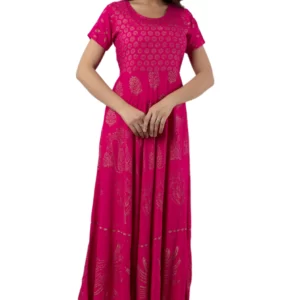 GL Fashion women Rayon Pink Gown