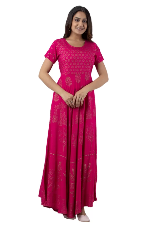 GL Fashion women Rayon Pink Gown