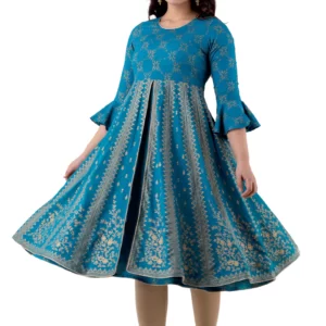 GL Fashion Women Printed Anarkali Kurta (Blue)