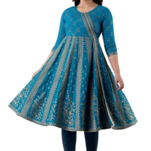 GL Fashion Women Printed Anarkali Kurta (Blue)