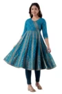 GL Fashion Women Printed Anarkali Kurta (Blue)