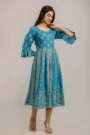 GL Fashion Blue Color Anarkali Printed Rayon Gown…